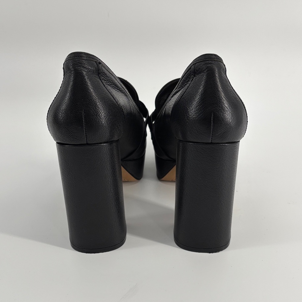 Vince Camuto Gathie size 8 Black Leather heeled loafers - Picture 5 of 12